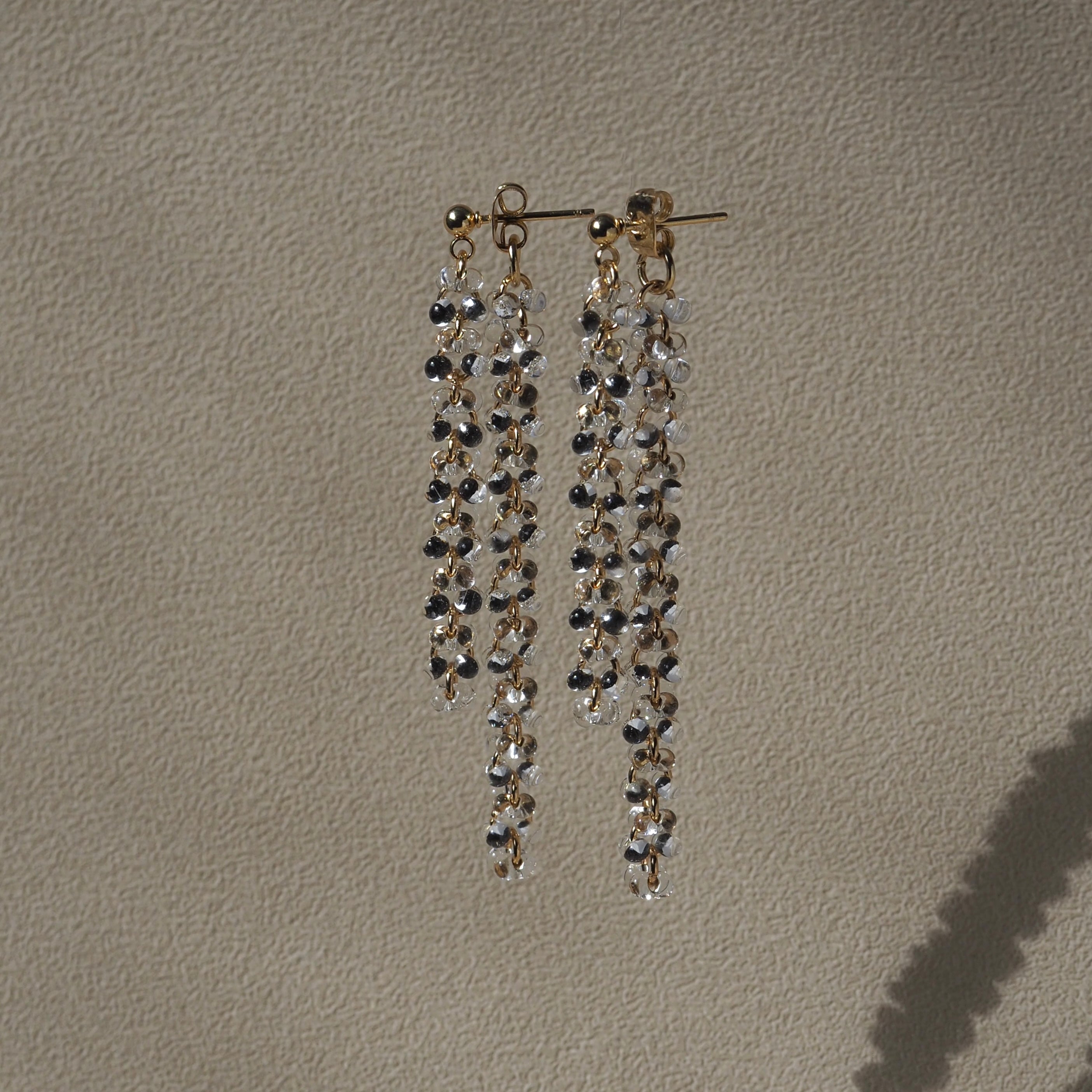 The Prism Veil – modern glass bead earrings handcrafted in BC, Canada
