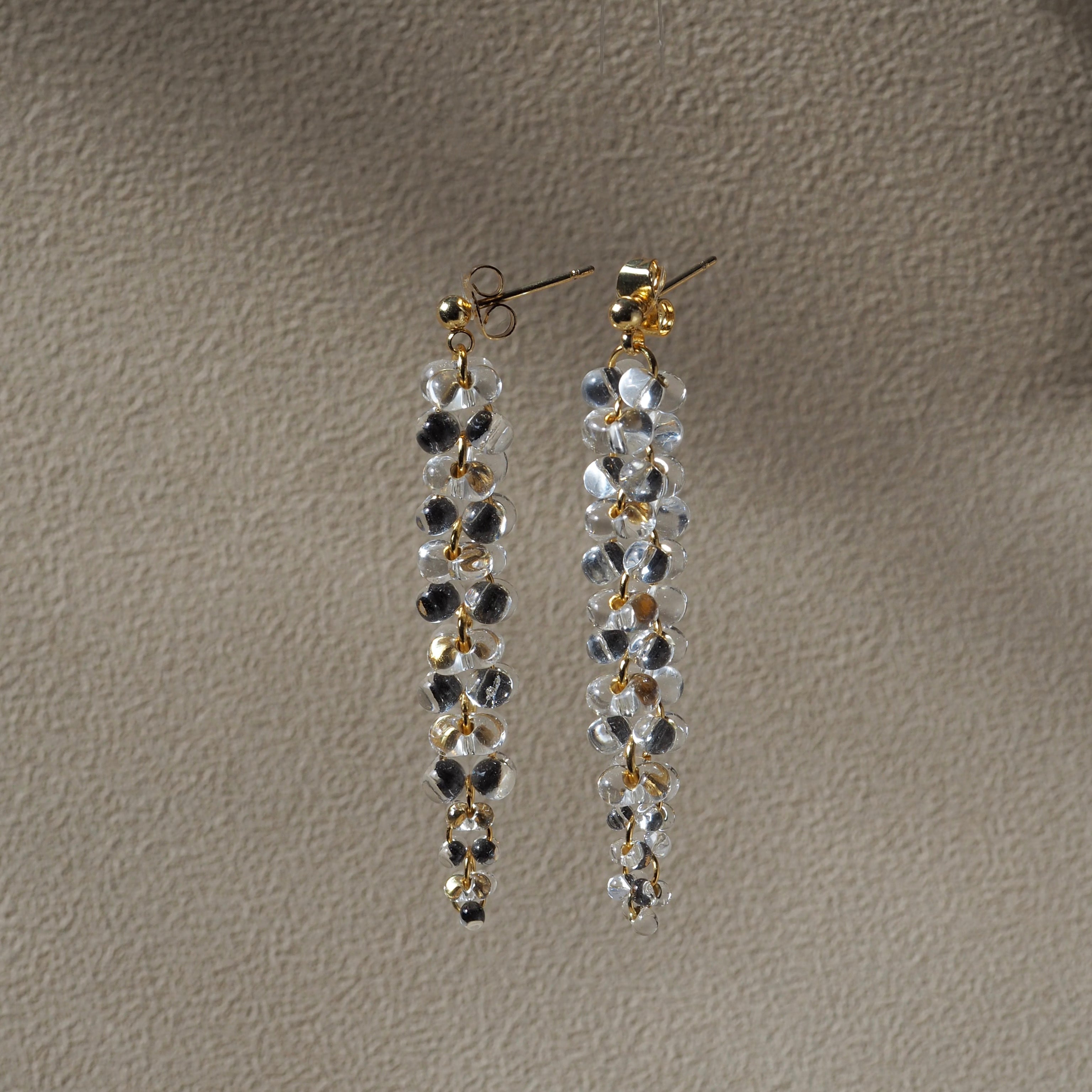 The Prism Drop – modern glass bead drop earrings handcrafted in BC, Canada