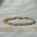 Dreamtide Dune handcrafted beige glass bead bracelet, made in BC Canada