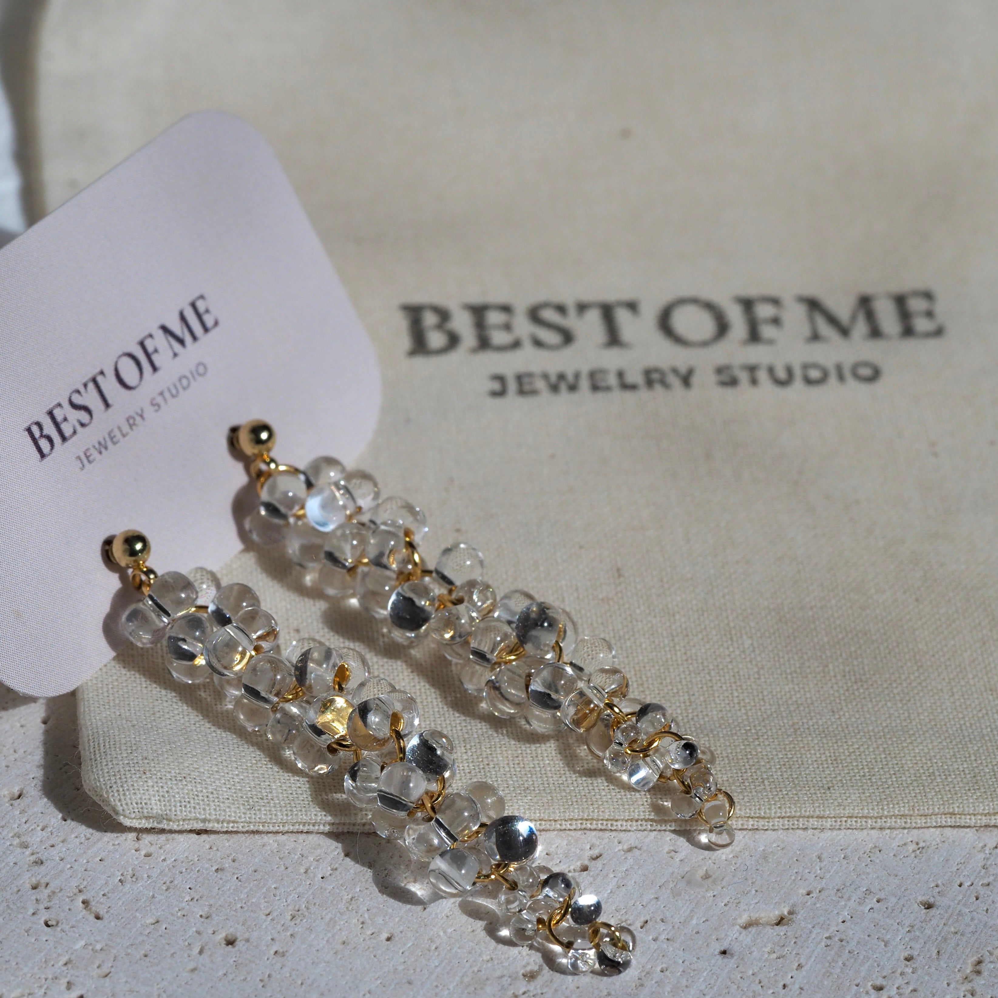 The Prism Drop – glass bead drop earrings made in British Columbia