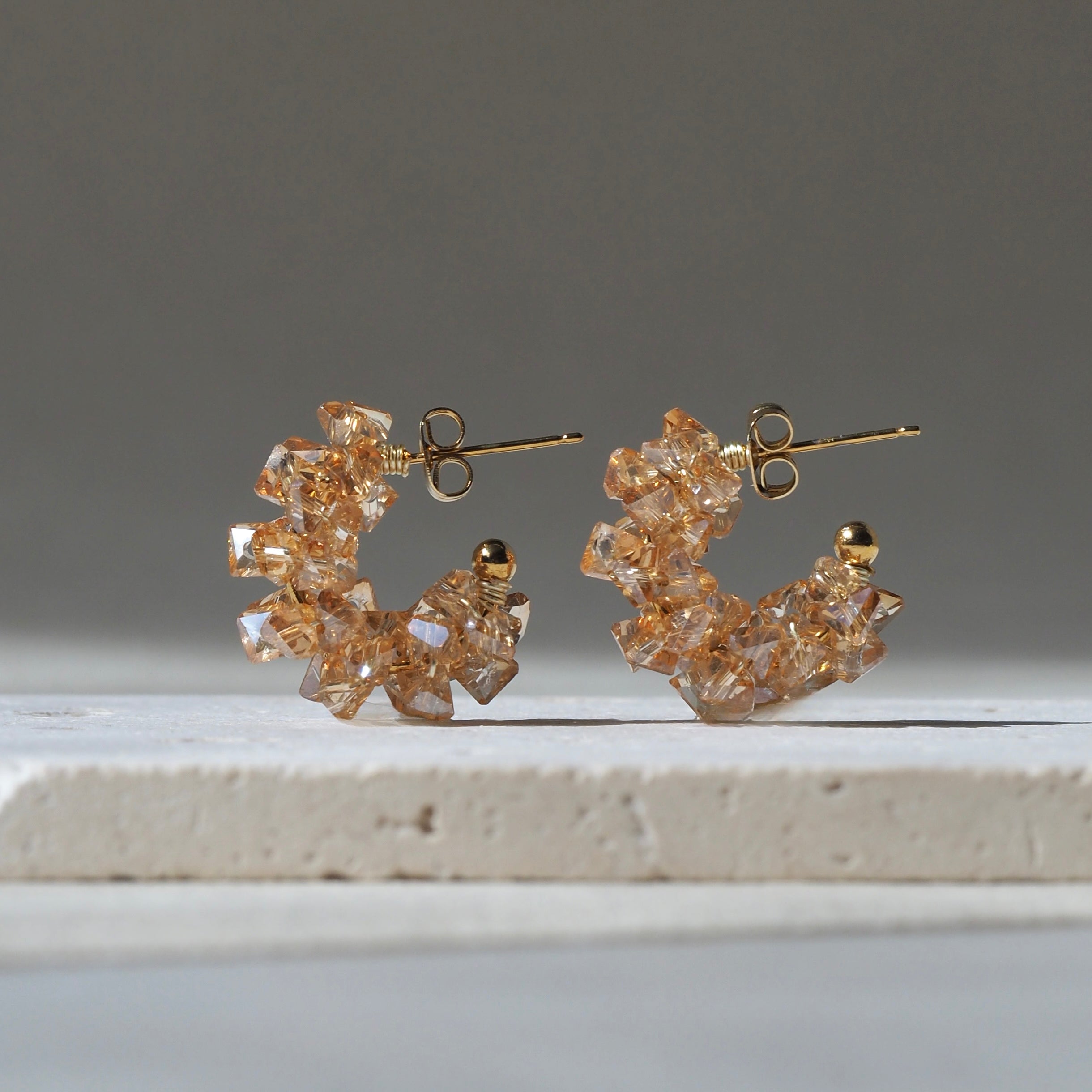 The Vertex – modern glass bead earrings handcrafted in BC, Canada